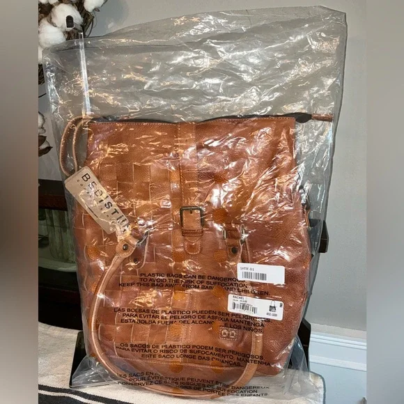 NWT Bed Stu Leather Rachel Shoulder Crossbody Bag Pecan DD Retail $345 - Picture 14 of 15